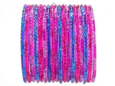 GLASS Bangles Indian Bracelets Choorie Jewel Tone Set S