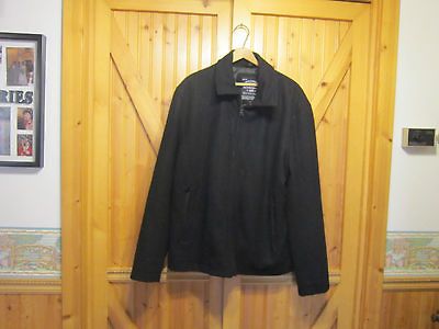 Steve & Barrys the Wooly Mammouth Jacket LG Zip Front Black Wool