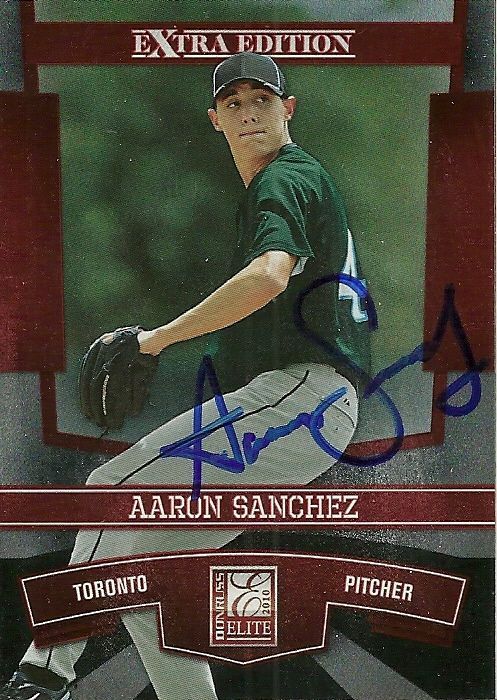 Donruss Elite AARON SANCHEZ Signed Card BLUE JAYS auto rc Barstow, CA