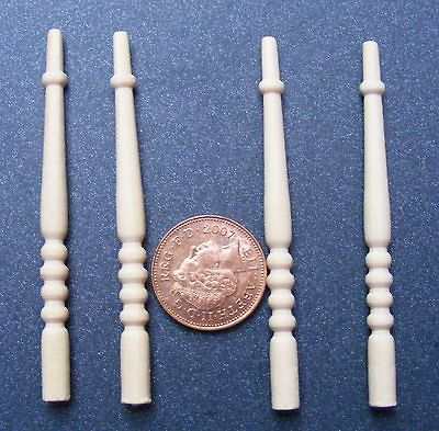 Scale Natural Finish 4 x Dolls House Miniature Bannister Spindles 010