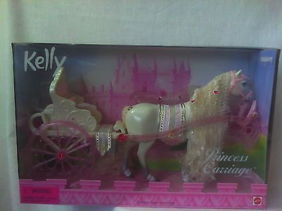 1999 KELLY PRINCESS CARRIAGE BARBIE DOLL HORSE PLAYSET NEW NRFB