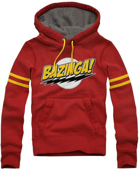 Big Bang Theory BAZINGA PULLOVER HOODIE sweatshirt NWT MENS MEDIUM or