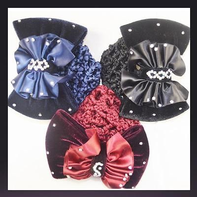 Multi style Crystal Lady Bow Barrette Hair Clip With Snood Net Bun