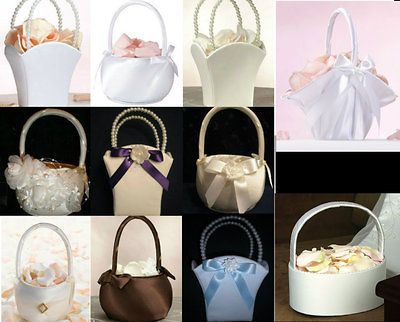 Flower Girl Wedding Baskets CHOOSE COLOR & STYLE