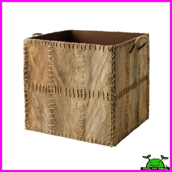 Ikea Handmade Basket Coconut Palm Leaf Home Decor Storage Box New