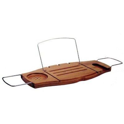 NEW Umbra Aquala Bamboo and Chrome Bathtub Caddy