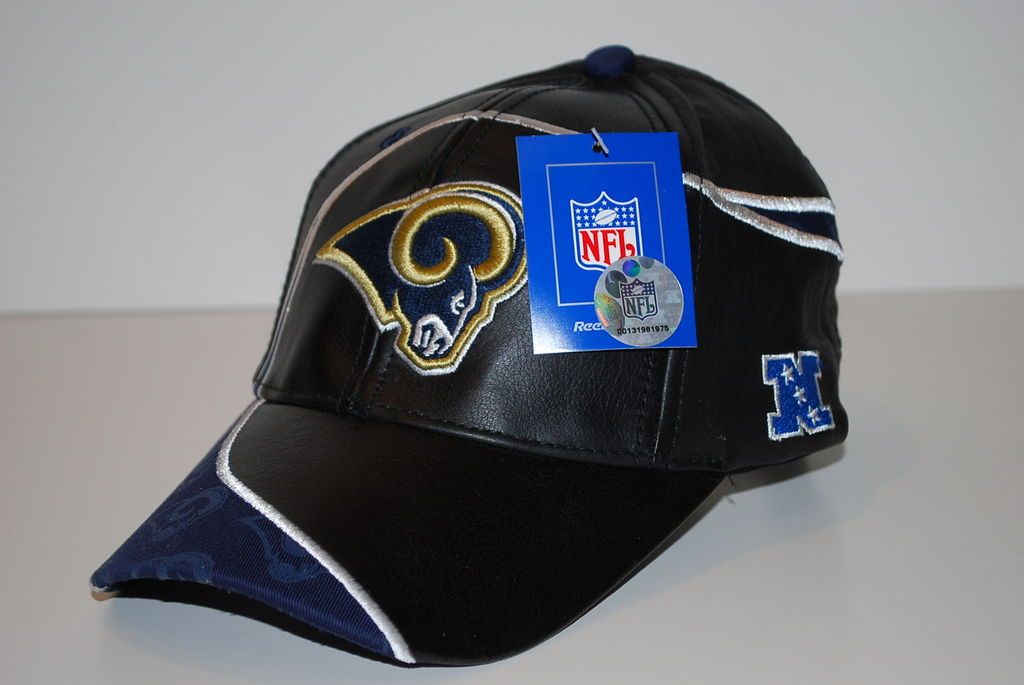 NFL GENUINE LEATHER OSFA AJUSTABLE FOOTBALL HAT  ST. LOUIS RAMS