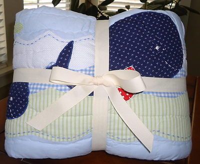 POTTERY BARN KIDS JACKSON NURSERY BEDDING QUILT & SMALL SAHM SET NEW