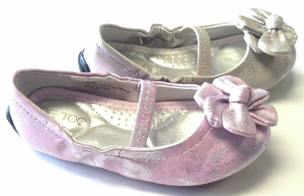 New Me Too Lil Belinda Metallic Flats, Elastic Strap, Pink or