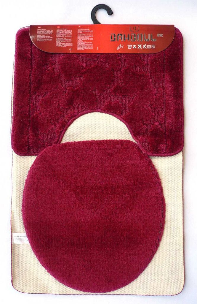 Pc Bathroom Mat/Rug/Carpet Toilet Lid Seat Cover Set