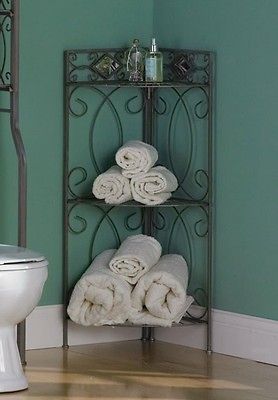 Bathroom Corner Shelving Stand Rack Space Saver Bath Furniture New