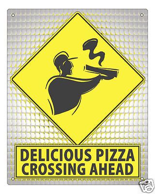 funny PIZZA CROSSING retro beautiful plaque art bathroom wall decor