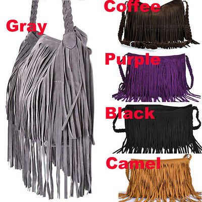 GA#6 Tassel Celebrity Fringe Shoulder Messenger Cross Body Bag Handbag