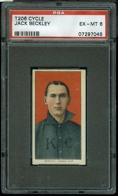 tb) 1910 T206 Cycle 350 Back JAKE BECKLEY PSA 6 HOF highest Graded