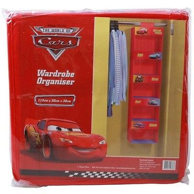 Cars Lightning MCQUEEN Wardrobe Shelf ORGANISER Storage 4 Kids Bedroom