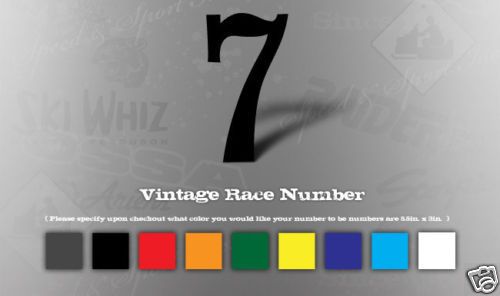 VINTAGE MOTOCROSS VINYL DECAL RACE NUMBERS DIGITS 3M