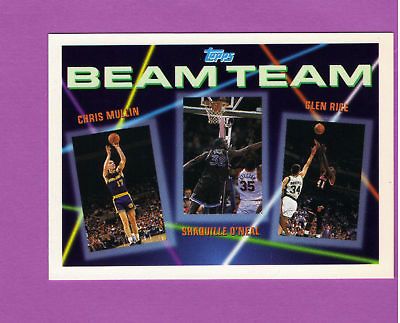 92 93 Topps Beam Team #7 Glen Rice Shaquille ONeal Chris Mullin