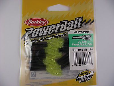 Berkley Power Bait Power Atomic Tube 2/5cm Black Chartreuse Glow