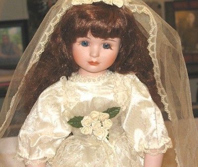 16 Red Headed Porcelain Bride Doll