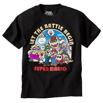 NINTENDO t shirt ★SUPER MARIO★ New 10/12 LET THE BATTLE BEGIN