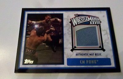 2012 Topps WWE Wrestlemania XXVIII CM Punk Mat Relic Black Border