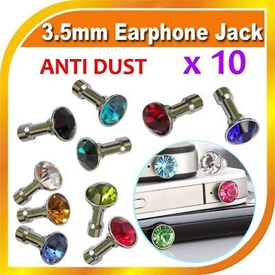 Plug Mobile Phones Iphone Charms Bling 3.5mm Crystal Earphone Jack