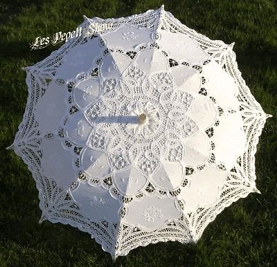 ombrelle blanche dentelle coton mariage mariee fete from france