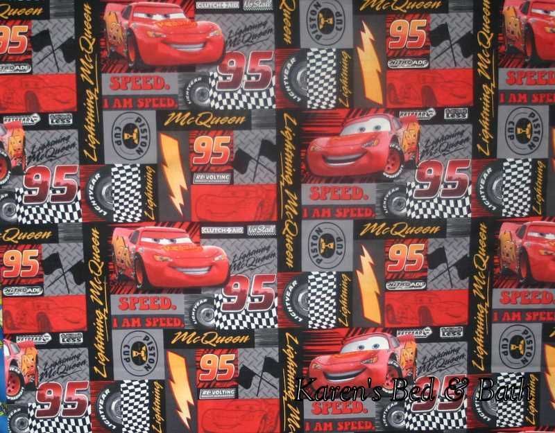 Movie Black Red White Checkered Flag Lightning McQueen Curtain Valance