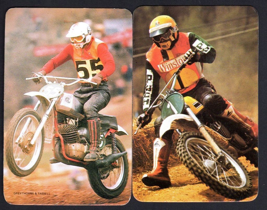 Vintage Swap Cards   Motorcycle Riders x 2 (BLANK BACKS)