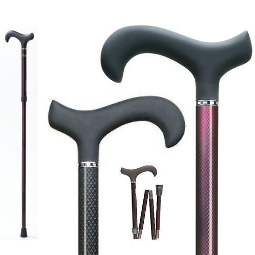 Carbon Fiber Folding Walking Stick Cane Men Women Mesh