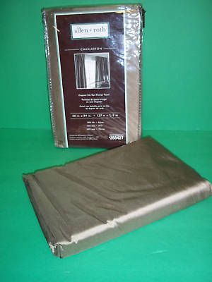 Roth Charleston Dupioni Silk Window Drapes Cutains Panels 50x96 Brown