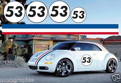 STRIPE 4 GUMBALL HERBIE BEETLE THE LOVE BUG AUTOCOLLANT ADHESIF