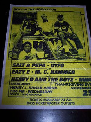 Newly listed NWA BOYZ IN THE HOOD TOUR POSTER OAKLAND EAZY E UTFO HIP