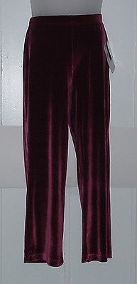Bob Mackie Stretch Velvet Pull on Pants Size S Ruby Red