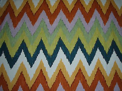 SCHUMACHER CURTAIN FABRIC DESIGN Adras Ikat Print 2 METRES CARAVAN