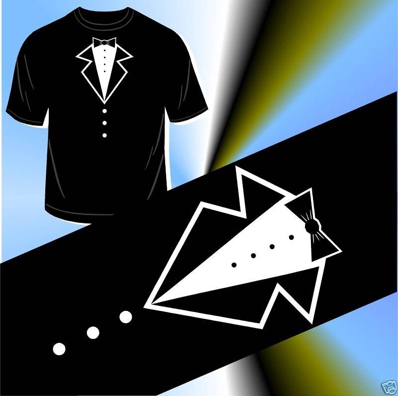 Dinner Jacket DJ black Tie T Shirt joke FREE STICKER