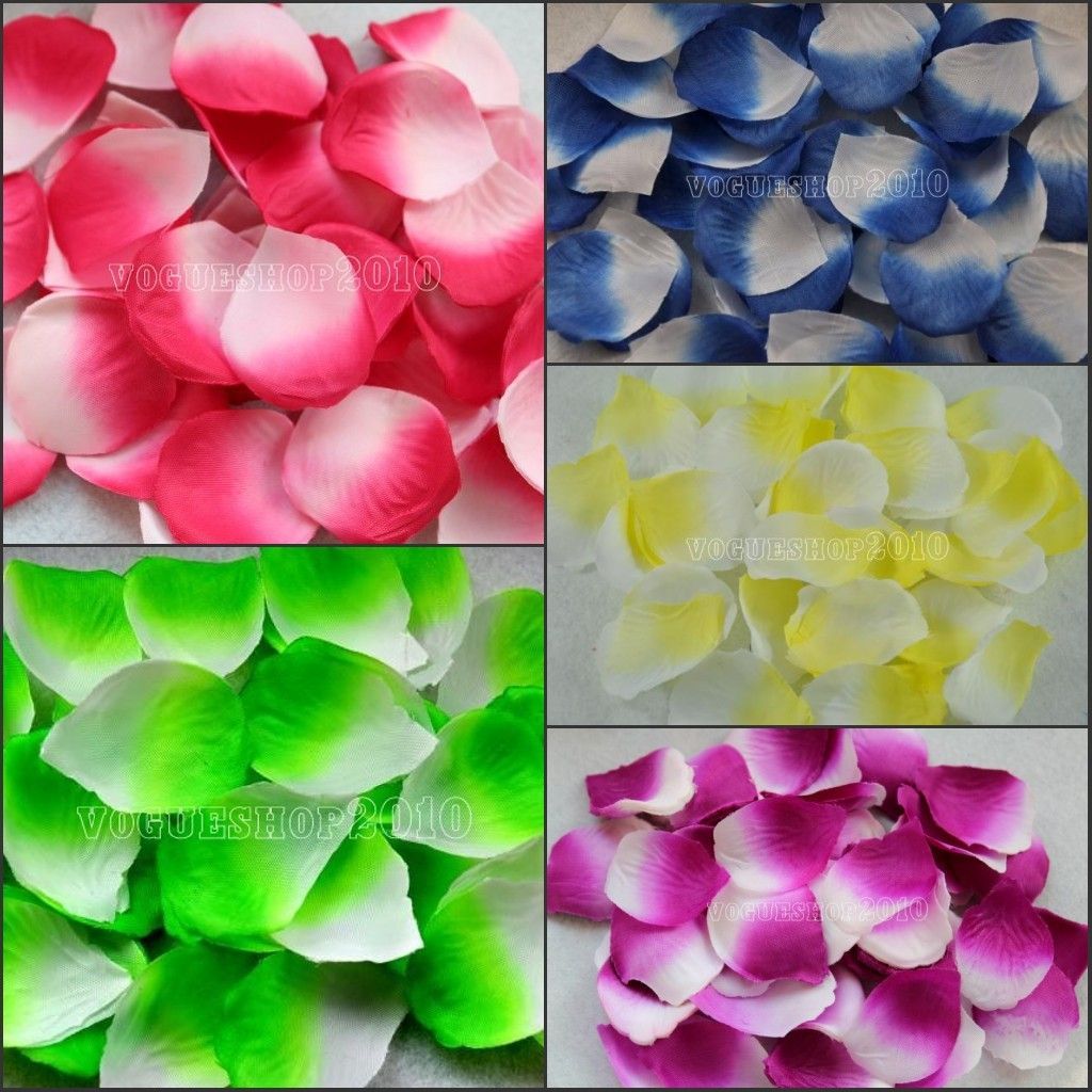 200 pcs Silk Flower Rose Petals Wedding Decoration Many Colors