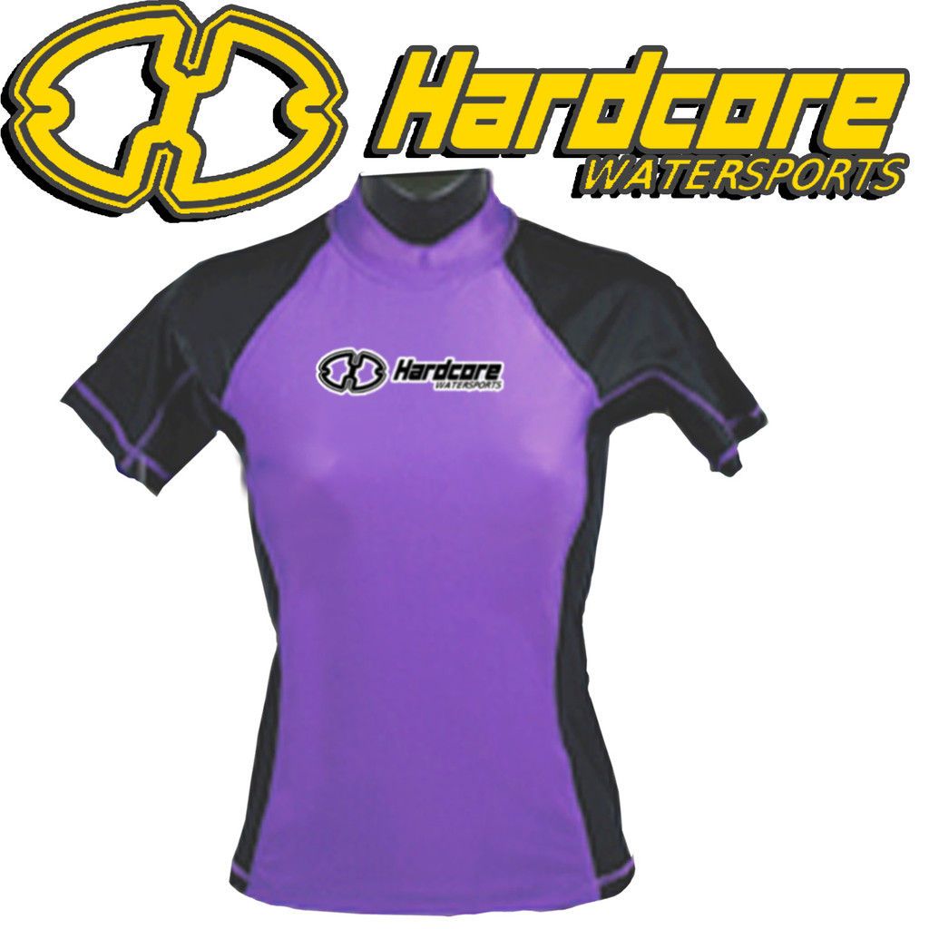 Ladies Rash Guard Hardcore Womens SPF 50 Surf Swim New