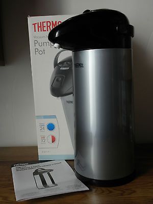 NEW IN BOX THERMOS 2 QUART VACUUM INSULATED PUMP POT