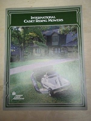 Vtg IH International Harvester Brochure~Cadet Riding Mowers 55/85