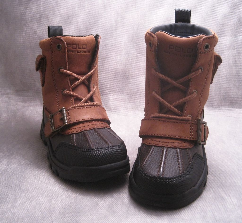 POLO TAN CHOCOLATE HAMLIN Boots Kids Sz 10.5 11 11.5 12 12.5 13 1