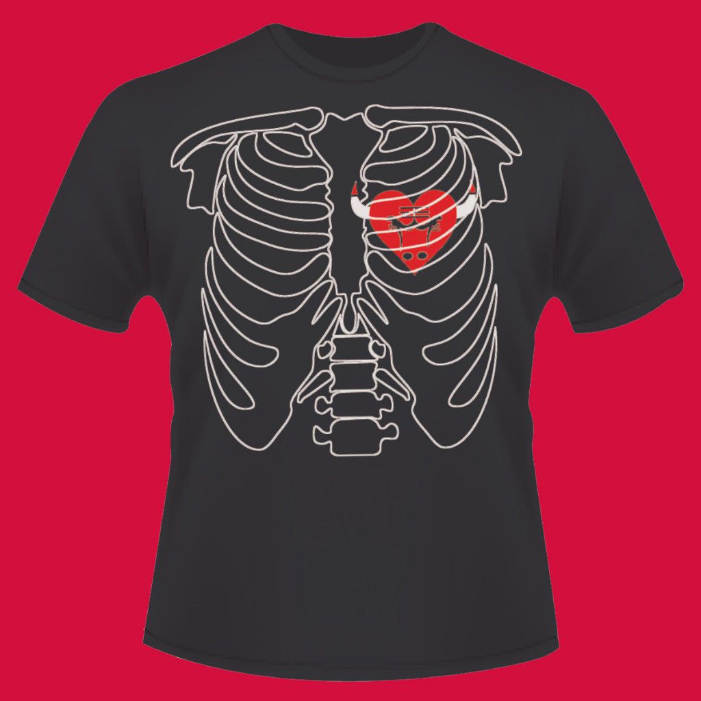 skeleton rib cage t shirt