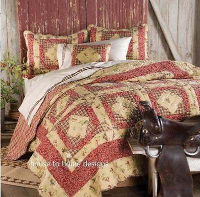 COWBOY ** Full Queen ** QUILT SET   BOYS RETRO HORSES INDIANS BANDANA