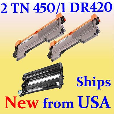 DR420 drum +2x TN450 Toner for Brother HL 2270 MFC 7860DW Printer