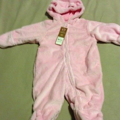 NEW Girls Pink Bear Design Snow Suit 6 9 Month CARTERS RET$55