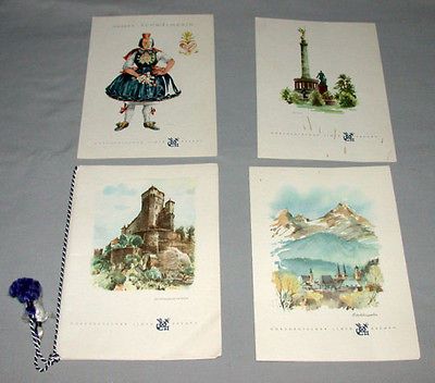 Lot of 4 1960  T.S. Bremen  Ocean Liner Lunch Menus