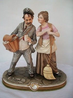 CAPODIMONTE FIGURE THE POSTMAN BY BRUNO MERLI   PERFECT