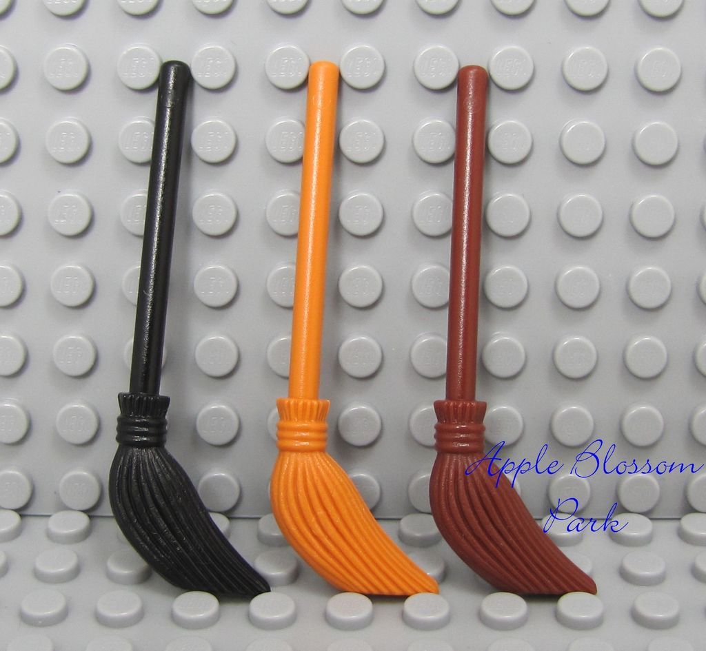 NEW 3 Lego BROOMS  Brown Black Orange Minifig Kitchen Tool   Harry