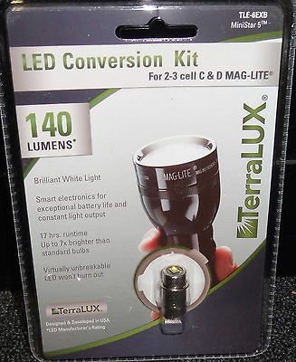 TERRALUX LED UPGRADE BULB for 2 & 3 CELL MAGLITE FLASHLIGHTS 140