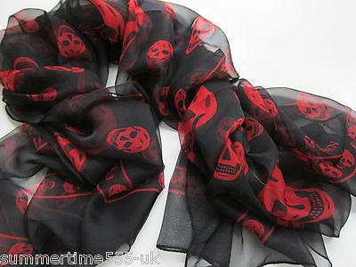 ALEXANDER A McQUEEN SKULL PRINT SILK SCARF